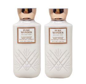 Bath and Body Works Pure Wonder daily nourishing lotion bottle front, convenient 8 oz size for everyday moisturization.