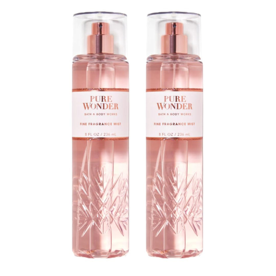 Bath & Body Works Pure Wonder mist pack of 2 bottles for long-lasting fragrance.