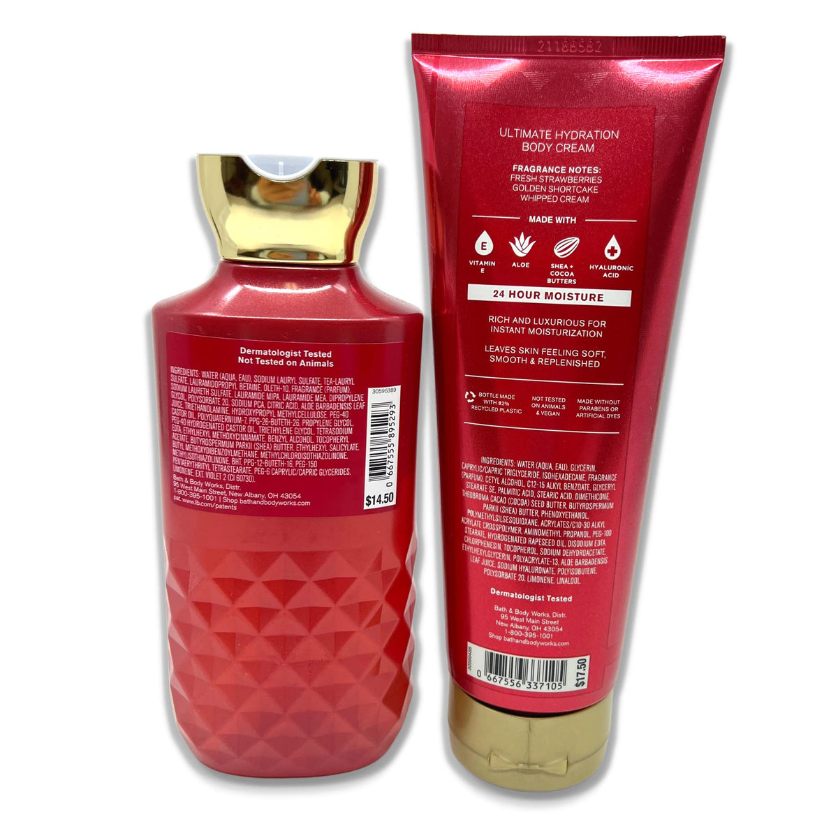 Bath and Body Works Strawberry Pound Cake ultimate hydration body cream 8 oz for lasting moisture