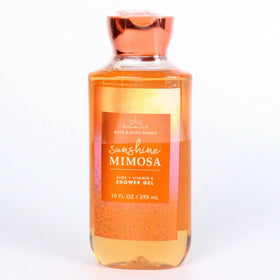 Bath and Body Works Sunshine Mimosa Shower Gel bottle offers a refreshing cleanse after workouts.