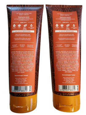 Sweet Cinnamon Pumpkin texture close-up shows creamy formula by Bath & Body Works.
