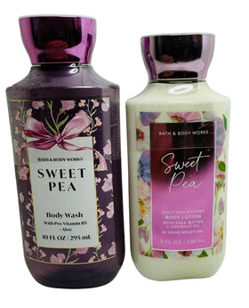 Bath & Body Works Sweet Pea body lotion bottle delivering rich moisture for soft skin.