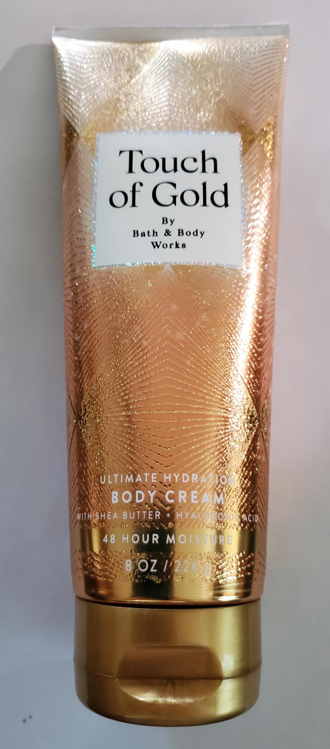 Bath & Body Works Touch of Gold bottle art varies adding luxe spa vibe