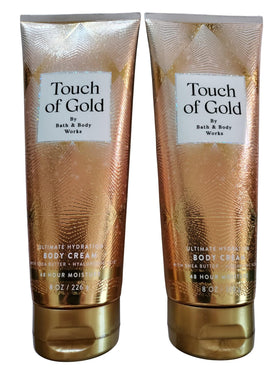 Bath & Body Works Touch of Gold bottle front showing gilded design and hydration focus