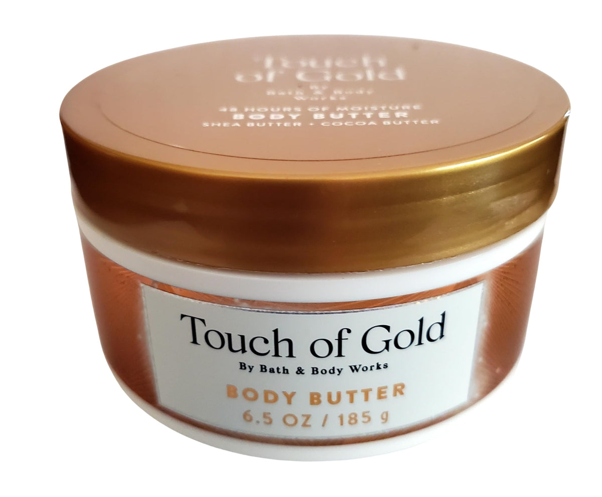 Bath and Body Works Touch of Gold whipped butter jar close-up showing rich texture