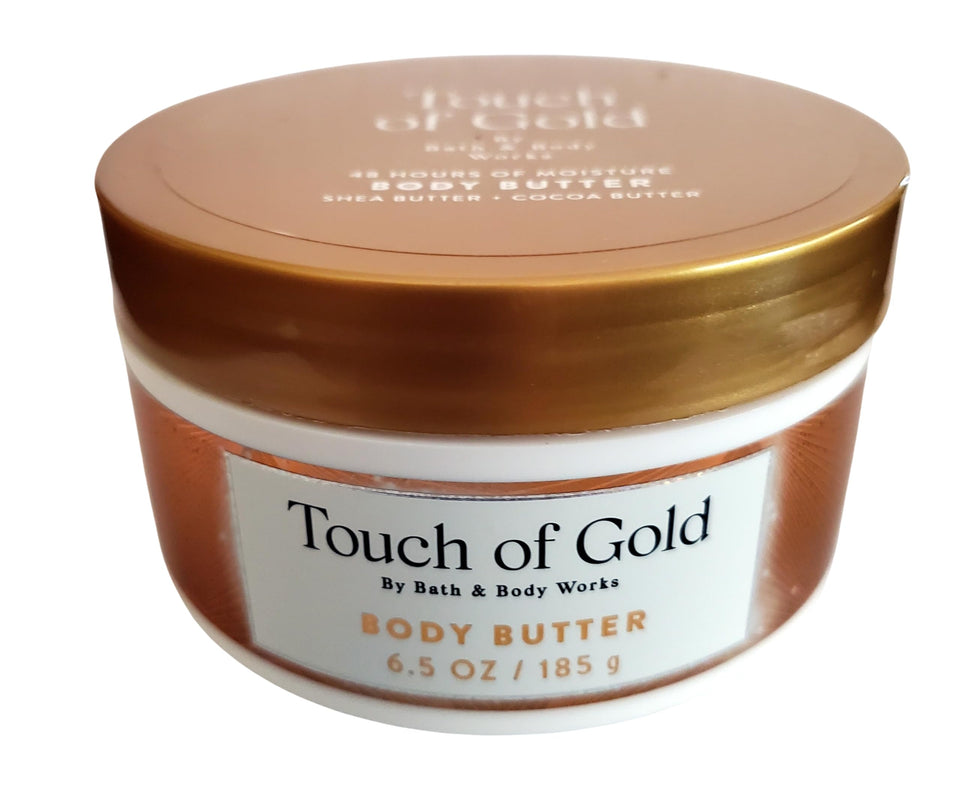 Bath and Body Works Touch of Gold whipped butter jar close-up showing rich texture