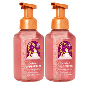 Twisted Peppermint foaming hand soap pump bottle with clear label