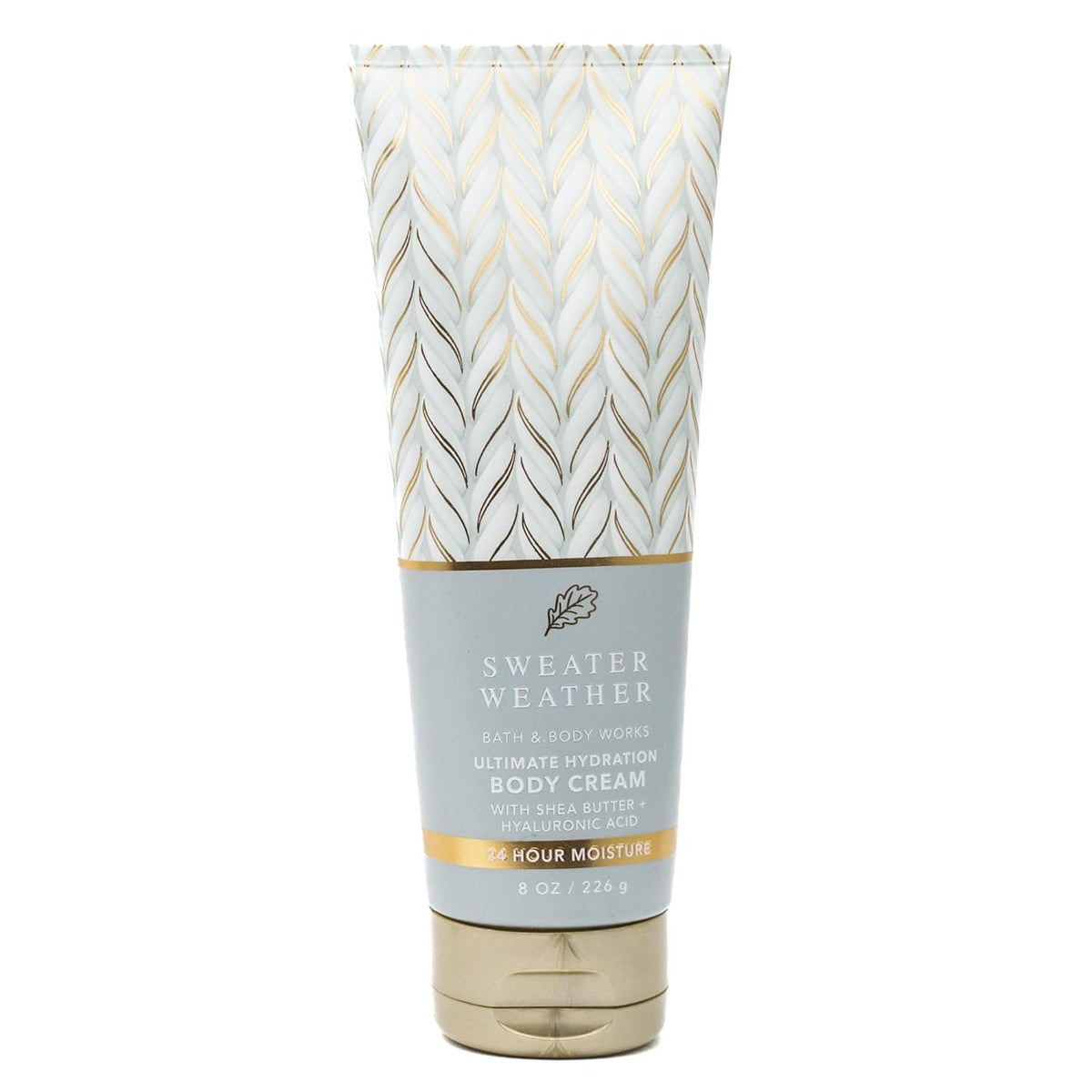 Bath & Body Works Ultimate Hydration Body Cream in Sweater Weather nourishes skin with lasting moisture.