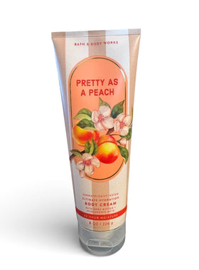 Bath and Body Works Pretty as a Peach Ultra Shea Cream on table-view product shot