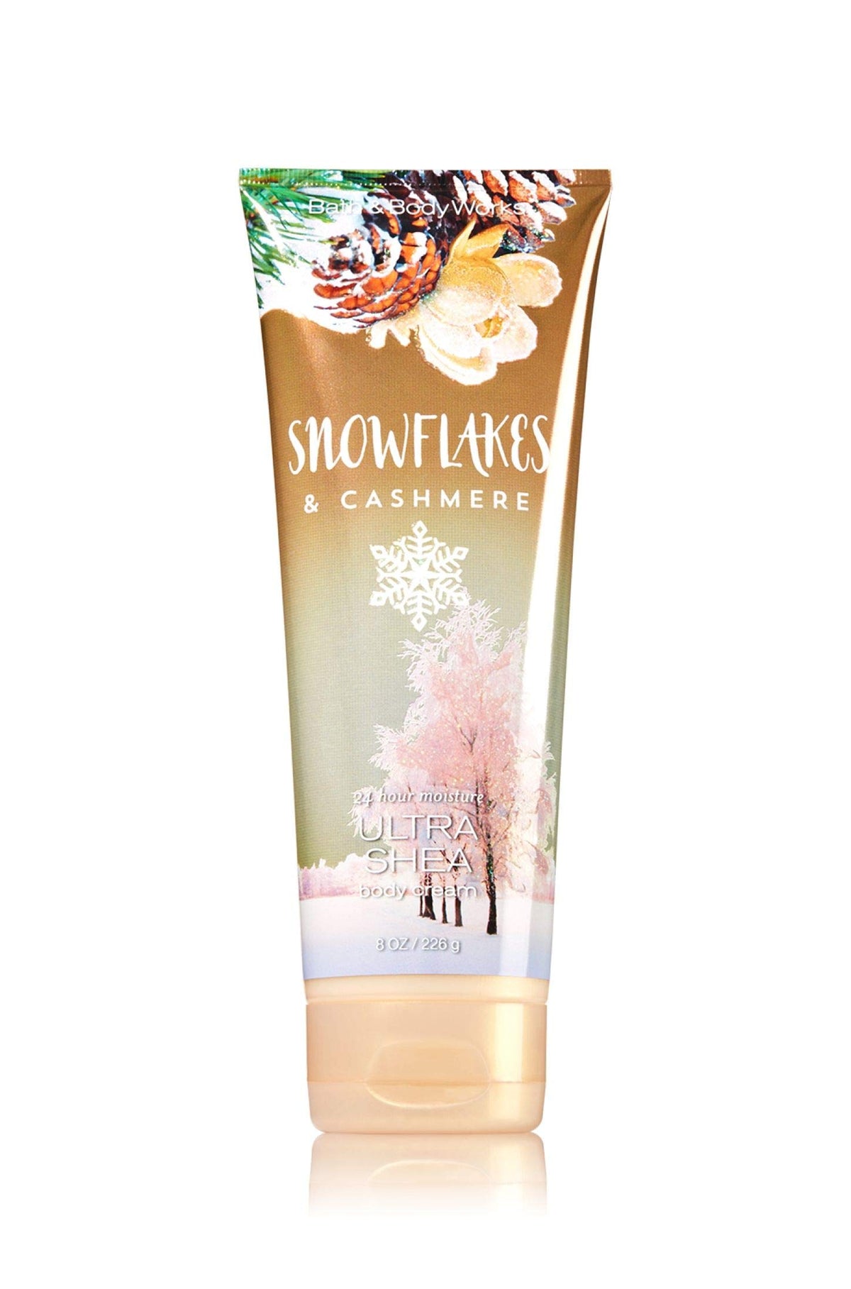Bath & Body Works Ultra Shea Snowflakes & Cashmere cream jar delivering rich moisture.