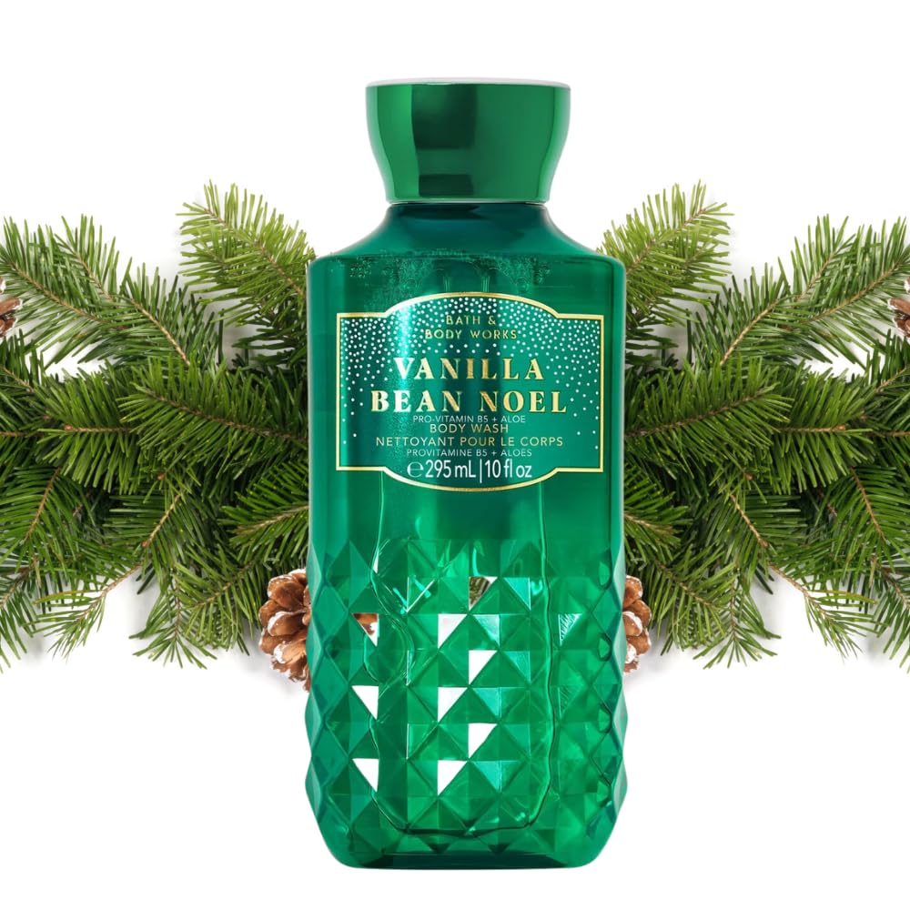 Bath and Body Works Vanilla Bean Noel Shower Gel bottle side showing rich lather potential