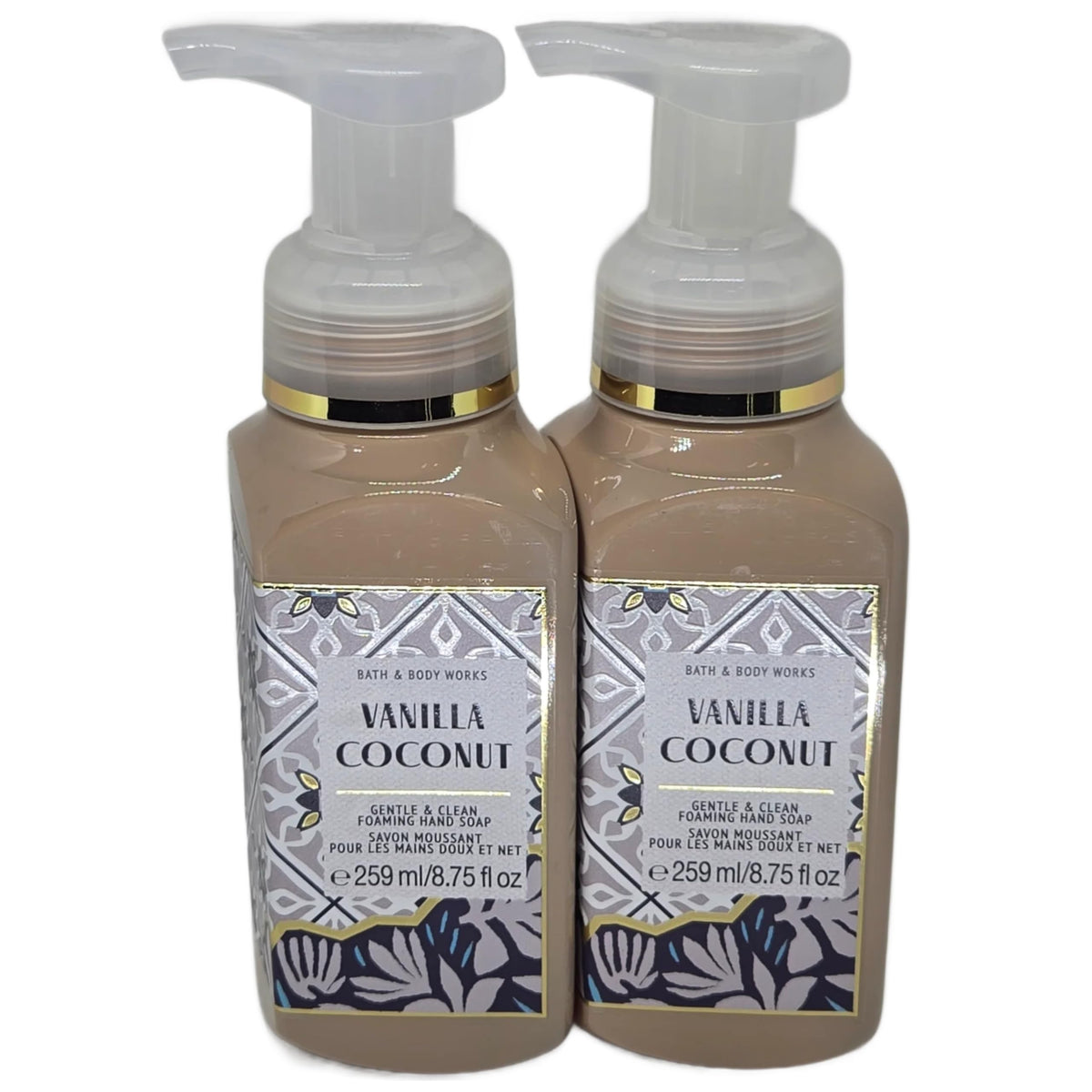 Bath & Body Works Vanilla Coconut hand soap set of 2 for daily cleansing.