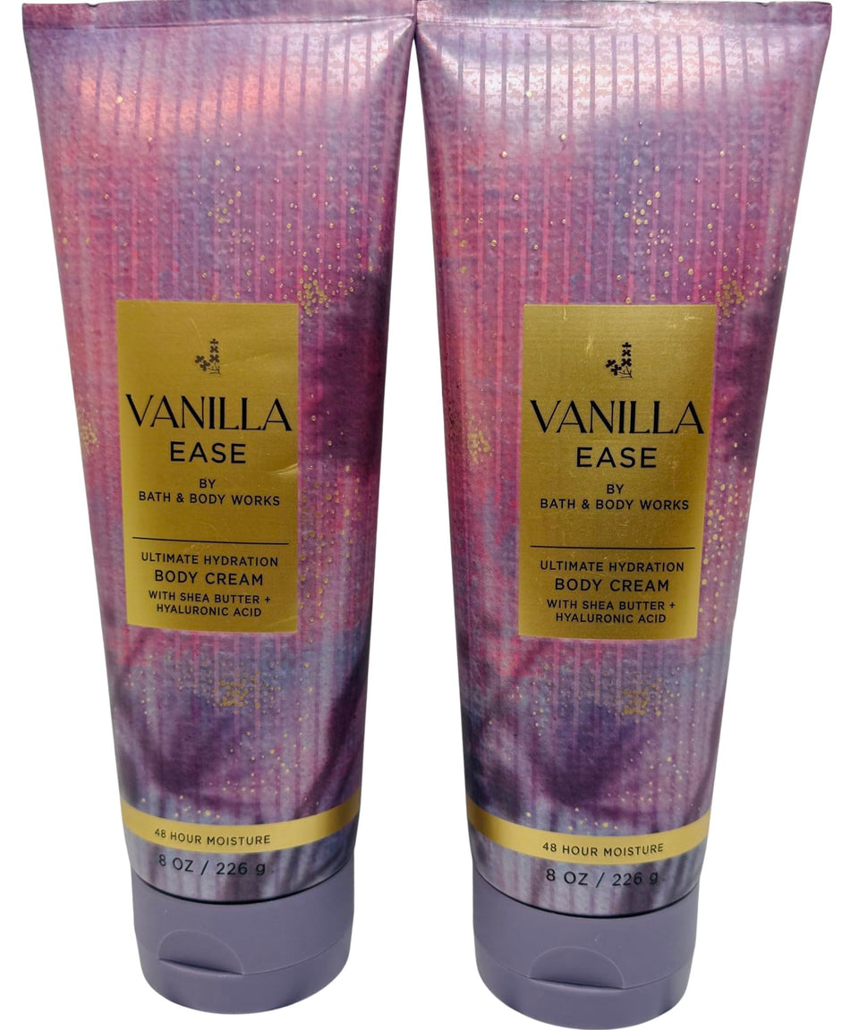 Bath & Body Works Vanilla Ease 2-pack hero image showing rich hydration and aroma.