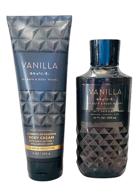 Bath & Body Works Vanilla Noir body cream hydrates skin with shea and cocoa butter.