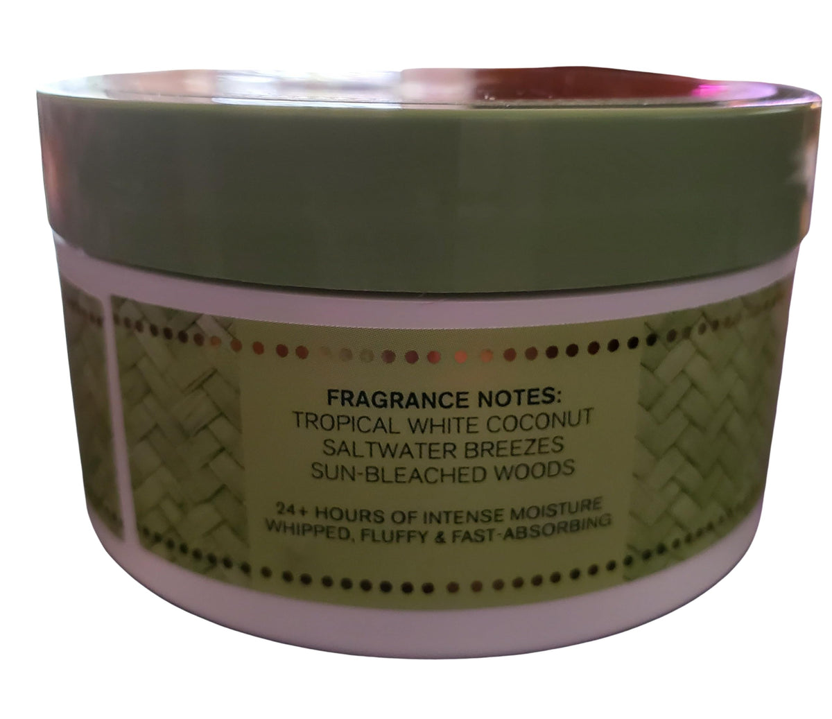 Bath and Body Works Waikiki Beach Coconut whipped body butter texture swirl for fast absorption