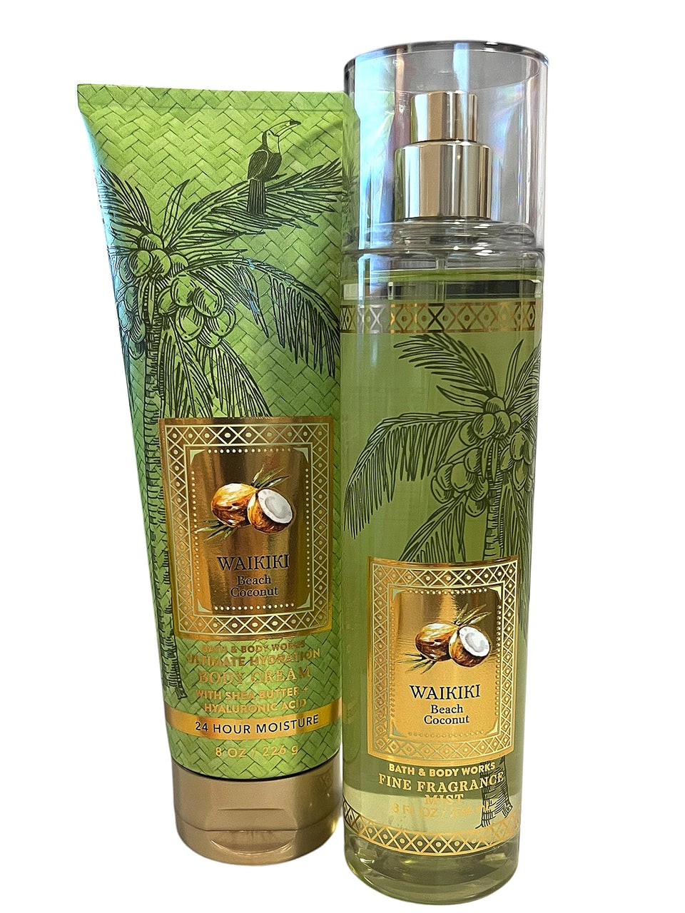 Bath & Body Works Waikiki Beach Mist bottle with tropical coconut scent for refreshing daily use.