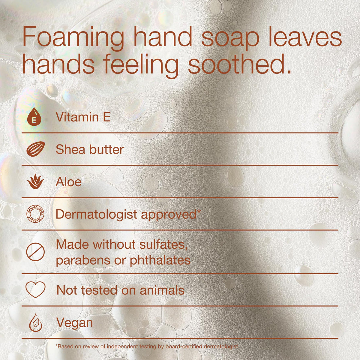 Bath & Body Works Warm Vanilla Sugar foaming soap close-up of rich foam