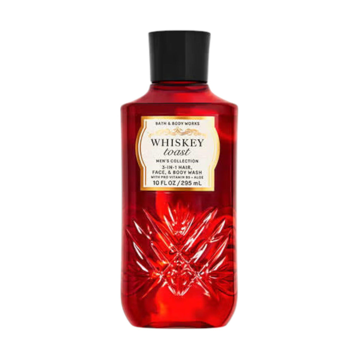 Bath & Body Works Whiskey Toast bottle pour for a refreshing 3-in-1 cleanse of hair, face, and body