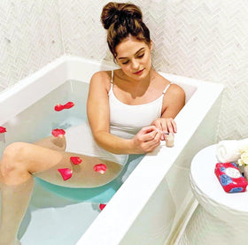 Ergonomic seamless design blends with white tubs for a calm spa feel.