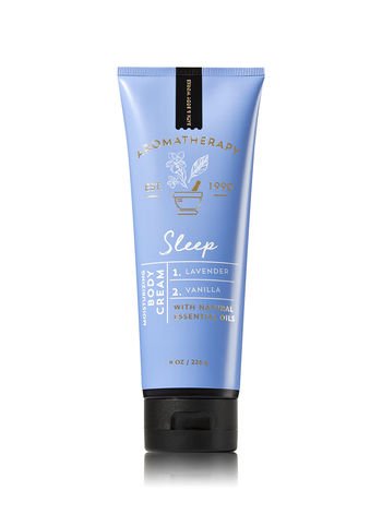Bath & Body Works Aromatherapy Sleep Lavender Vanilla body cream tub delivering lightweight moisture