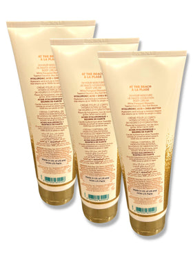 Close-up of Bath & Body Works At The Beach 8 oz tubes in a 3-pack