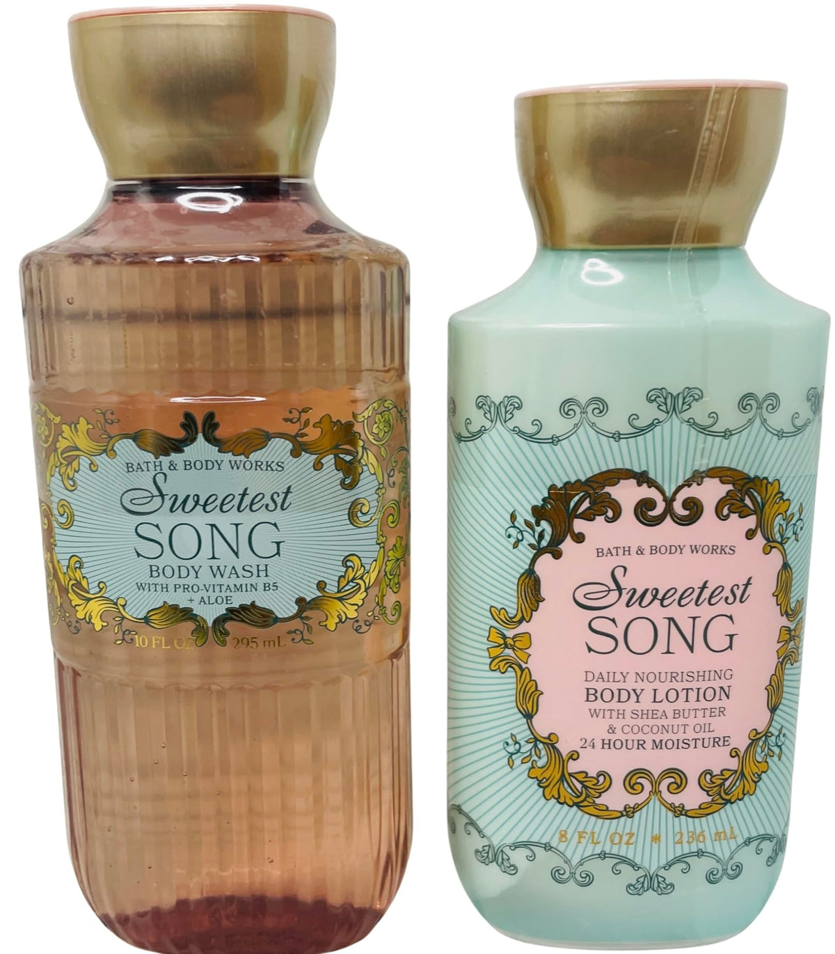 Bath & Body Works Sweetest Song lotion bottle highlights hydrating formula for smooth skin.