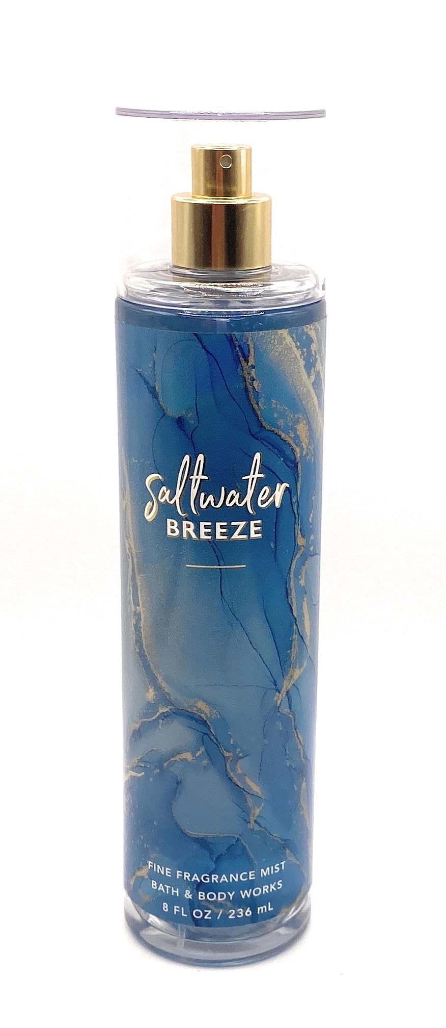 Bath & Body Works Saltwater Breeze fragrance mist bottle with coastal notes