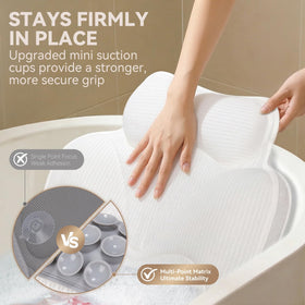Bathland pillow with 54 suction cups – secure grip on smooth tubs