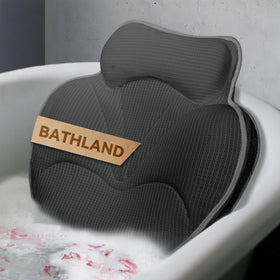 Bathland bath pillow with full-coverage neck and shoulder support for relaxing baths.