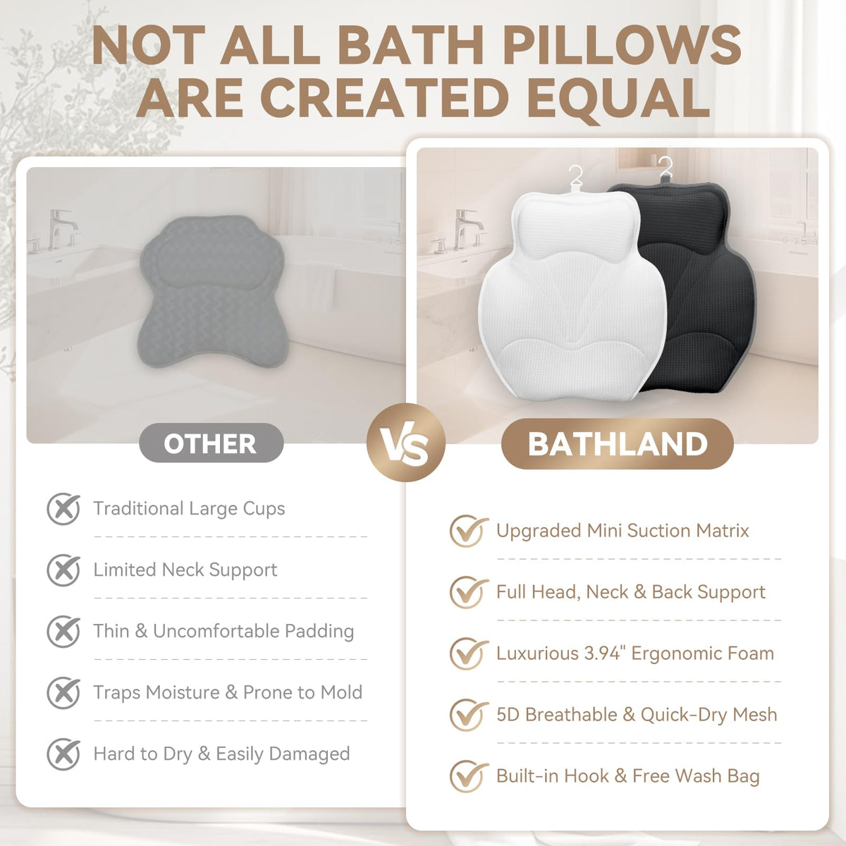 Bathland laundry bag included – protect pillow during washing