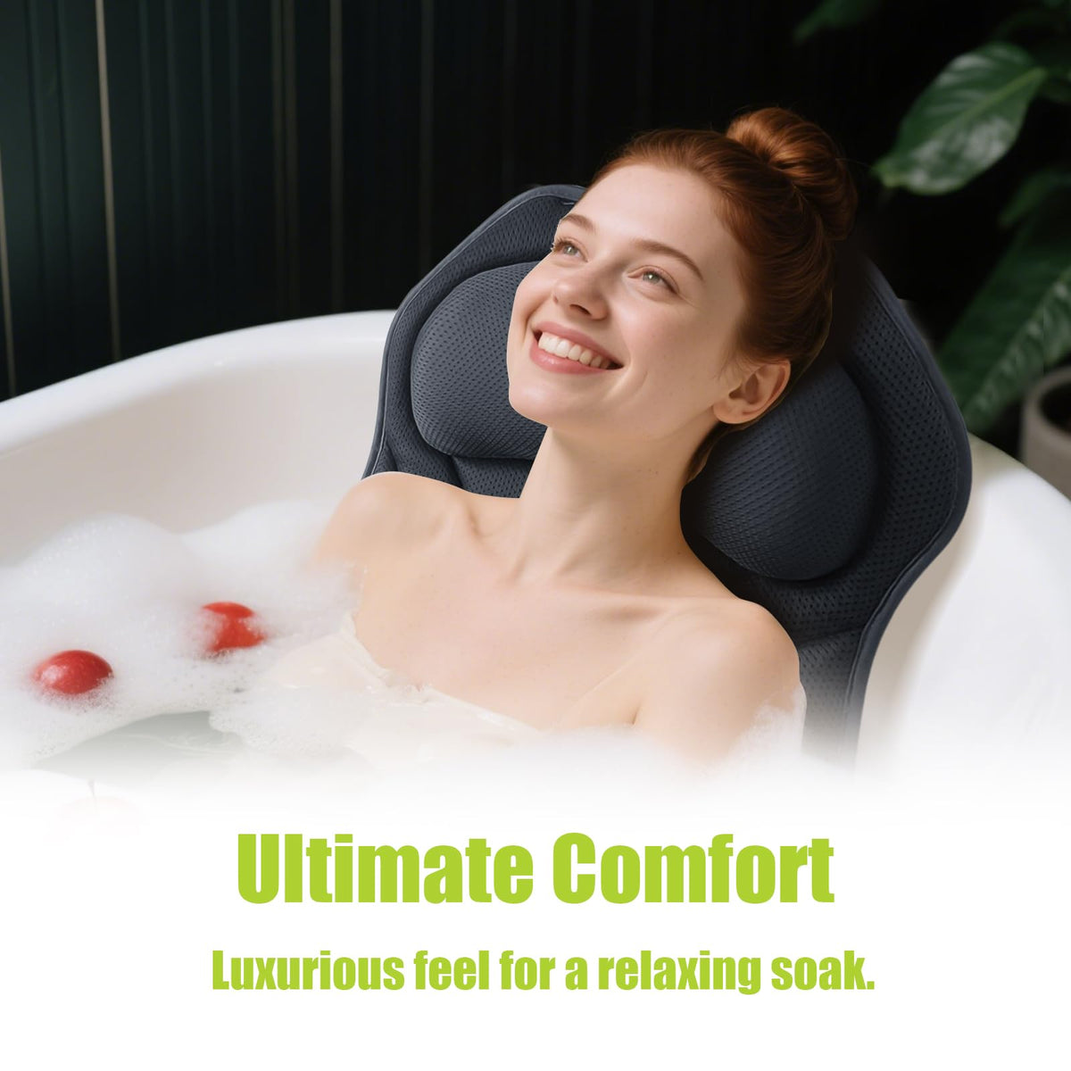 Bathland full body bath pillow with 168 suction cups for secure placement