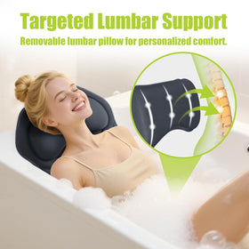 Bathland full body bath pillow lumbar zone for extended comfort