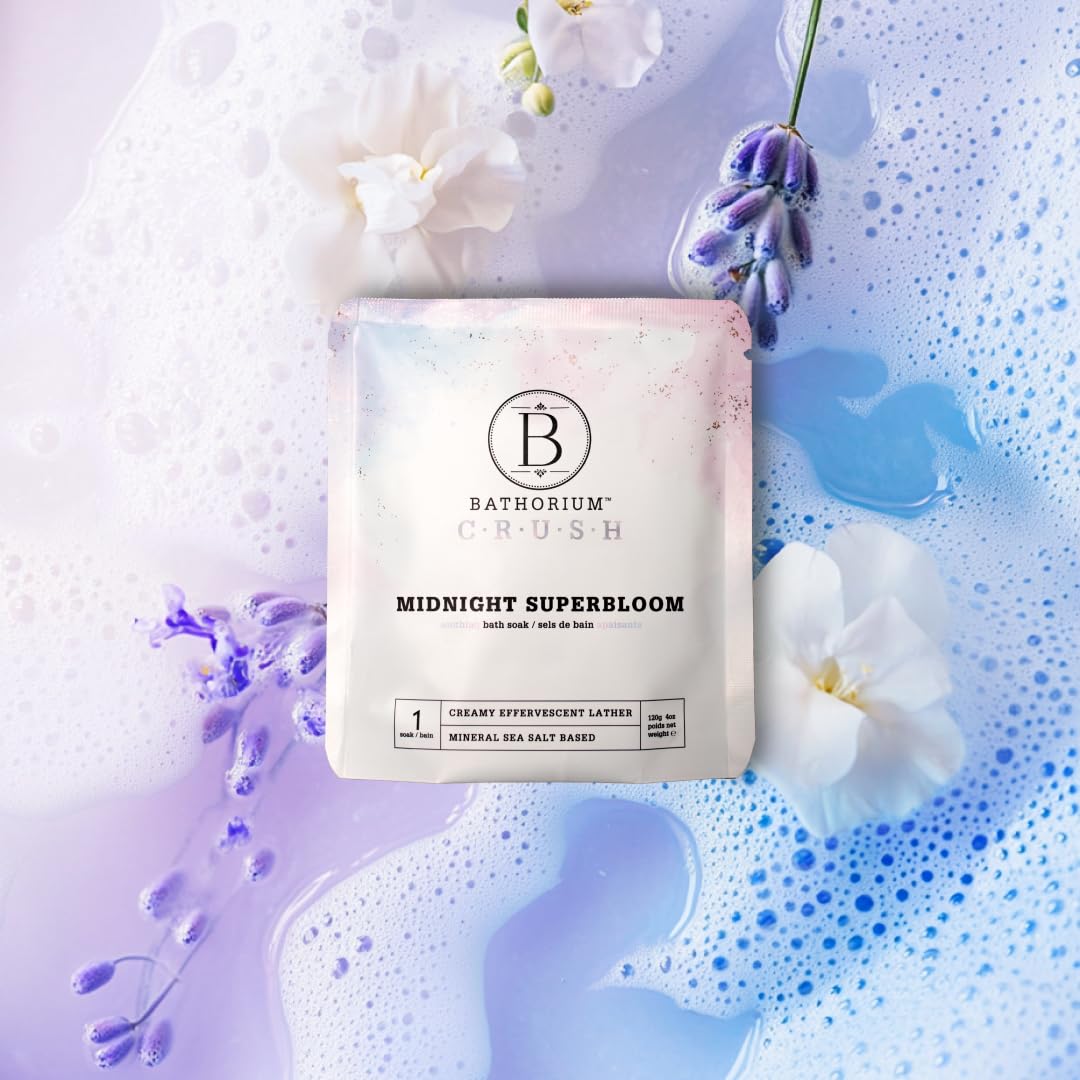 Bathorium Crush Discovery Set assortment highlights eight luxury soaks for variety.