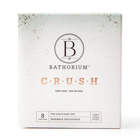 Bathorium Crush Discovery Set packaging showcases a premium gift-ready bath collection.