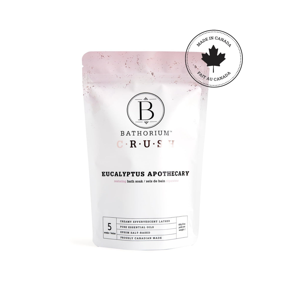 Bathorium Crush soak scene with steam for post-workout relief.