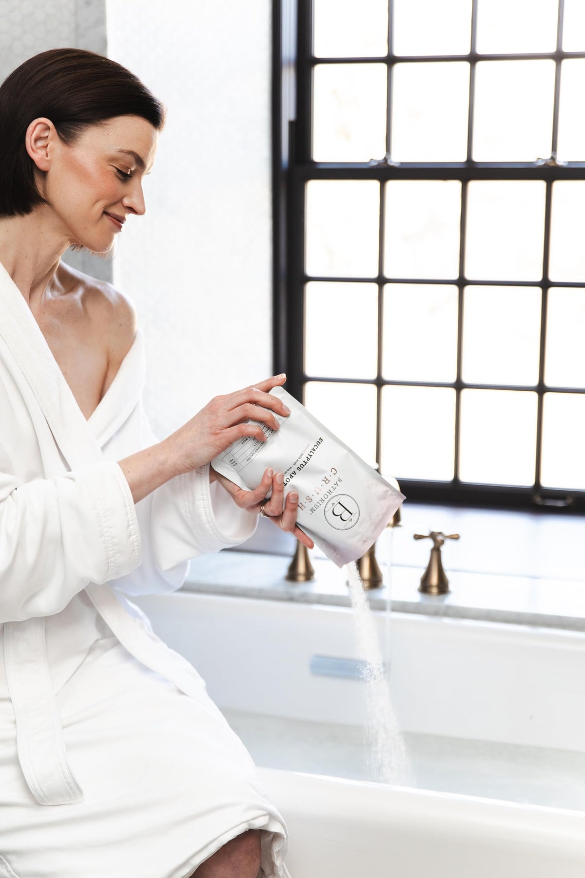 Bathorium Dead Sea and Epsom salts enrich the soak.