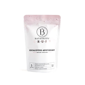 Bathorium Eucalyptus Apothecary Crush bottle promotes muscle recovery soak.