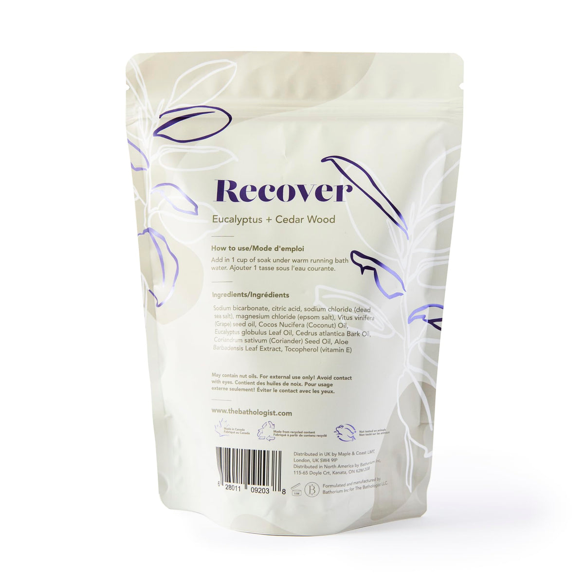 Bathorium Recover bath soak bottle with citrus and herbal scent for relaxation