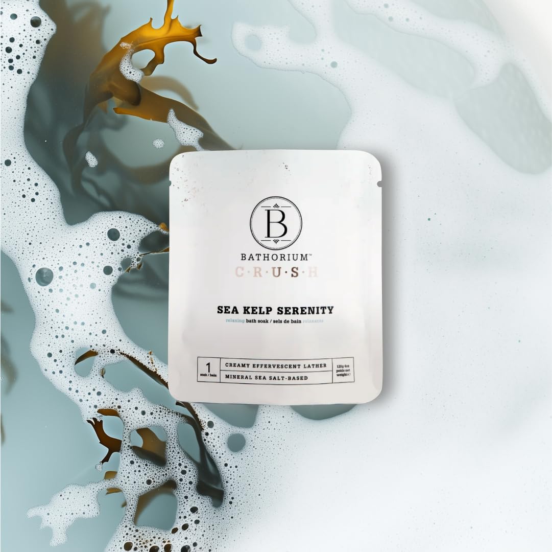 Bathorium single-use 4 oz bag demonstrates mess-free, pre-measured soaking convenience.