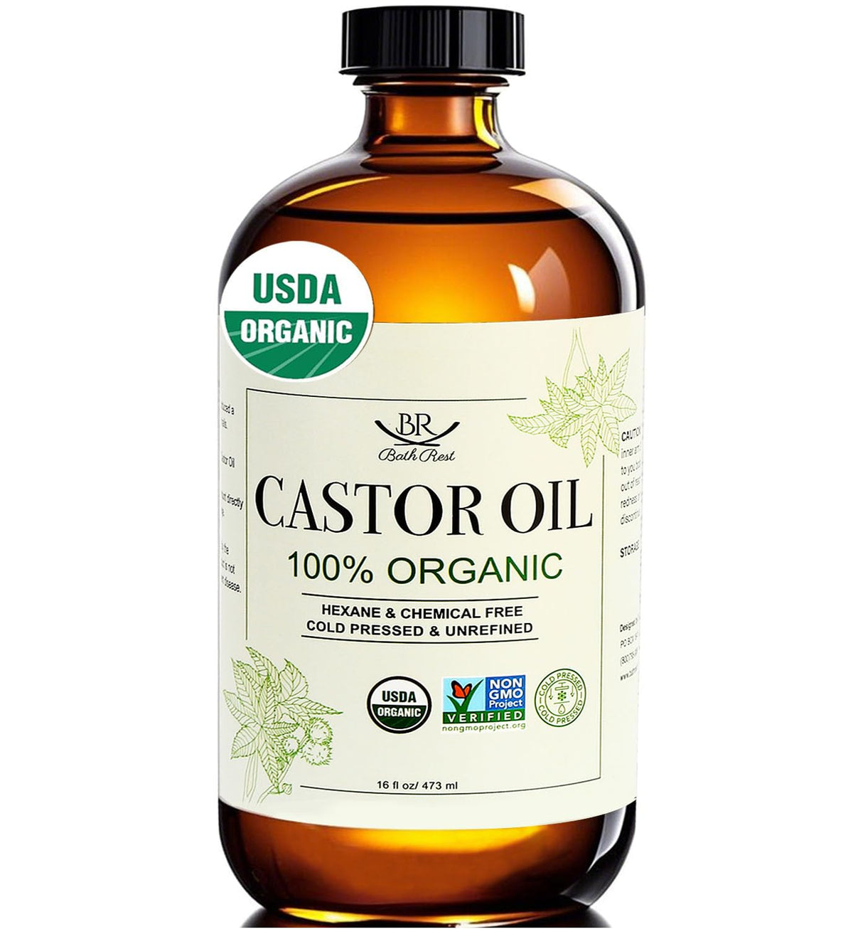 Bathrest castor oil hair-care application for nourishment and shine.