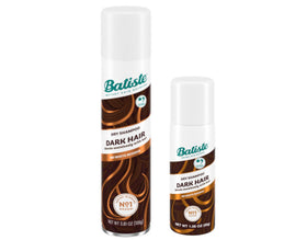 Batiste Dark Hair dry shampoo bottle front for quick refresh between washes