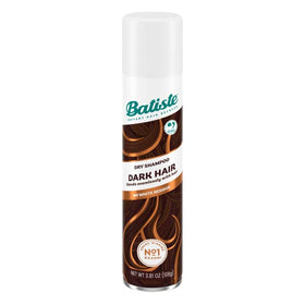 Batiste Dark Hair dry shampoo spray at roots for color-treated blends