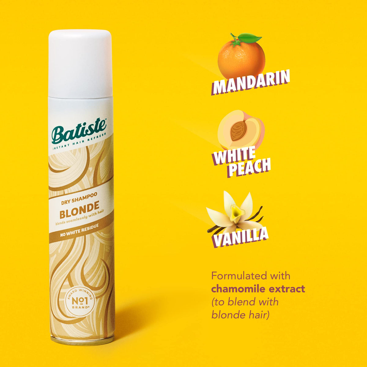Batiste Dry Shampoo Blonde oil-absorption at the roots boosts texture