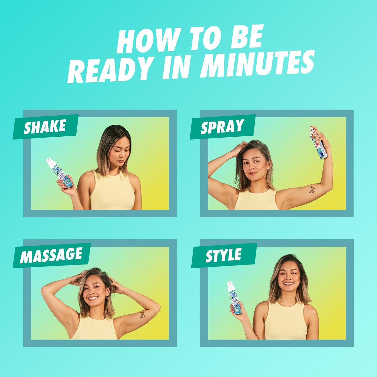 Batiste Dry Shampoo Blonde ideal for on-the-go styling between washes