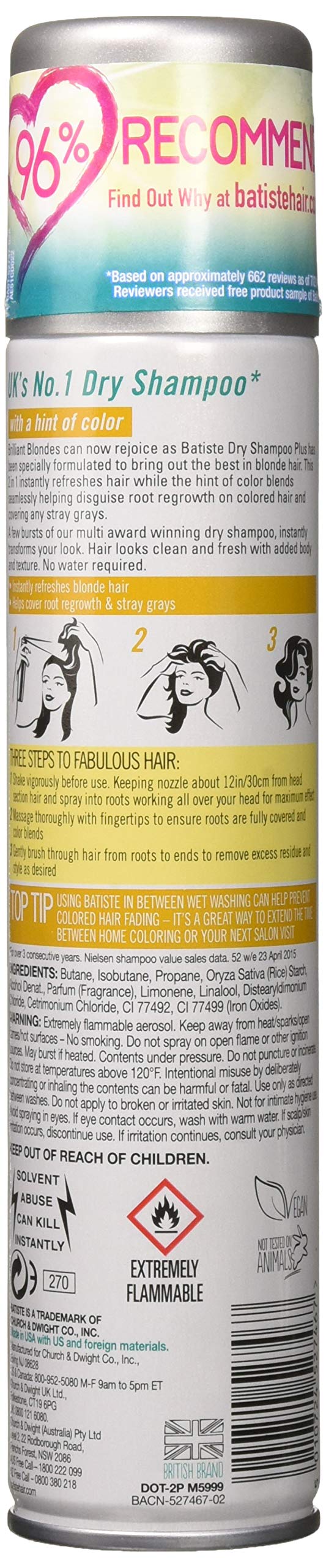 Brilliant Blonde dry shampoo 3-pack display for quick, on-the-go refresh.