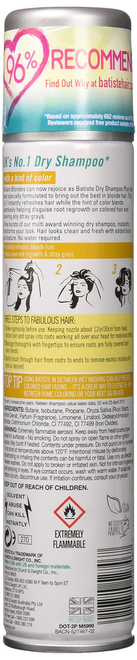 Brilliant Blonde dry shampoo 3-pack display for quick, on-the-go refresh.
