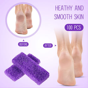 Batiyeer disposable pumice stone highlights compact size for travel.