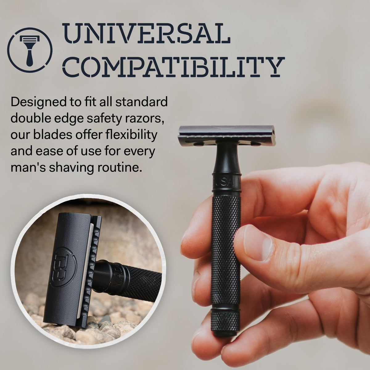 Battle Brothers blades in a razor handle showcasing a precise edge.