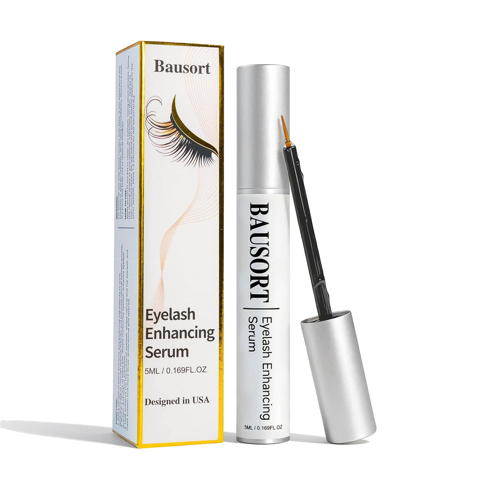 Bausort Lash Serum bottle showing the product for longer-looking lashes