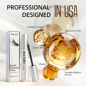 Bausort Lash Serum safe to use with lash extensions along the lash line